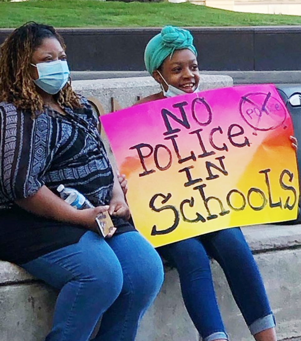 "No Police in Schools" Protest, Jun 15, 2020. DeadlineDetroit. Photo Facebook/Amanda Alexander