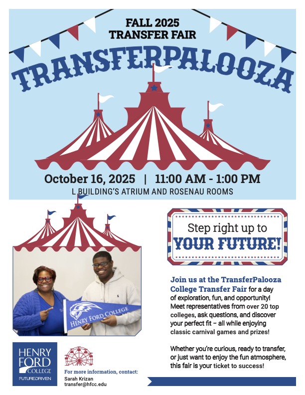 Transferpalooza Transfer Fair over 20 colleges, 11am, Oct. 16th, Building L