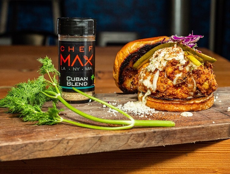 Photo of Chef Max Cuban spice blend with roasted chicken