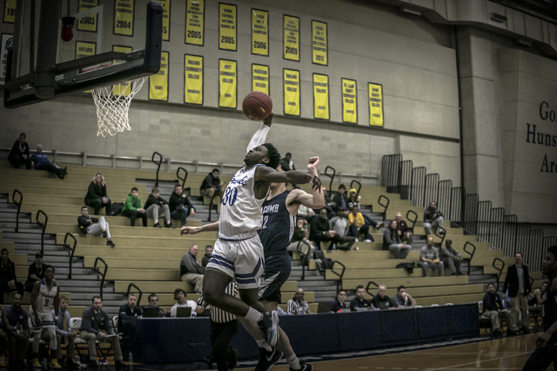 HFC Hawks basketball player Kiewuan Graham making a dunk