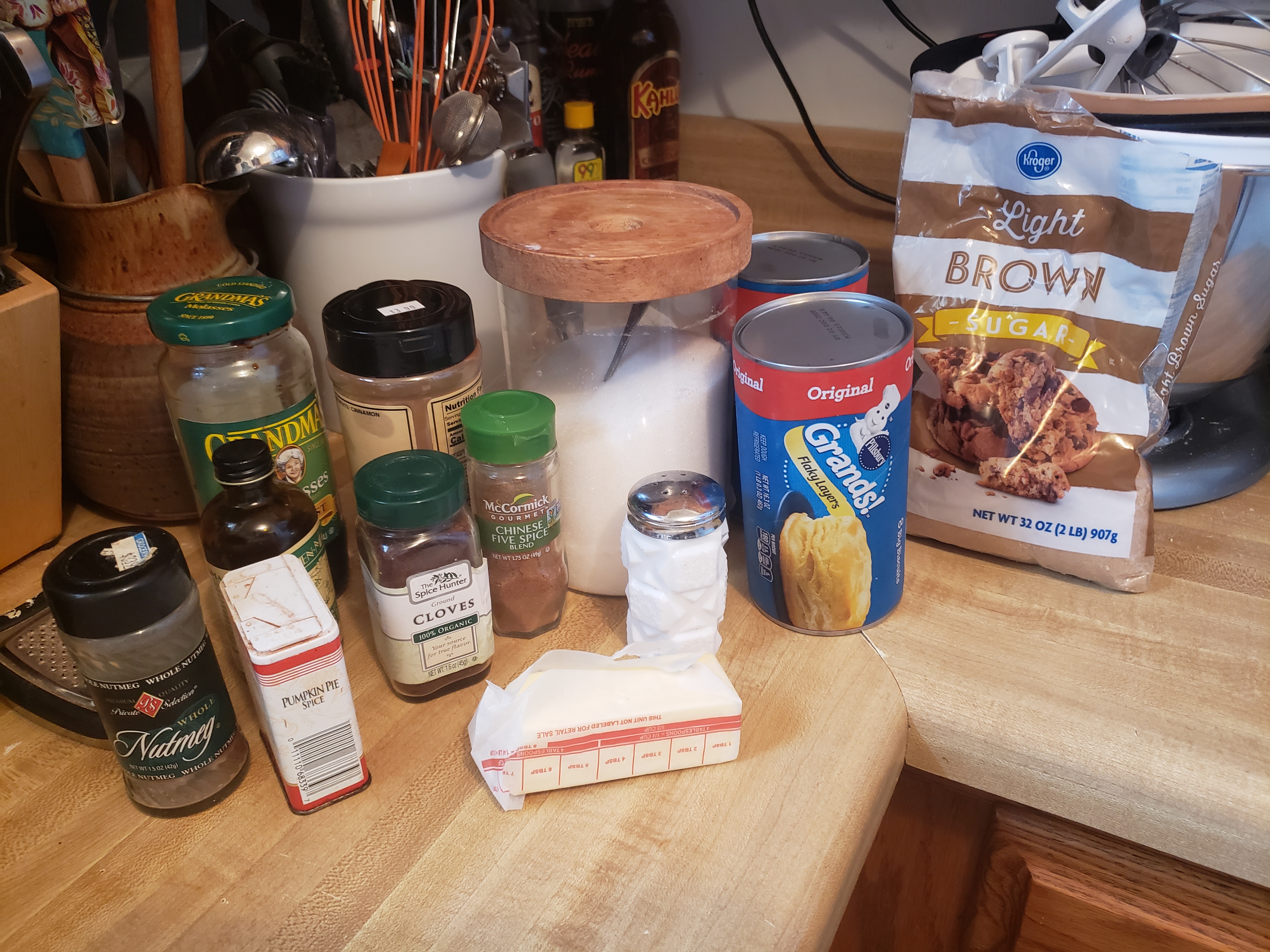 Photo of household ingredients to make Monkey bread