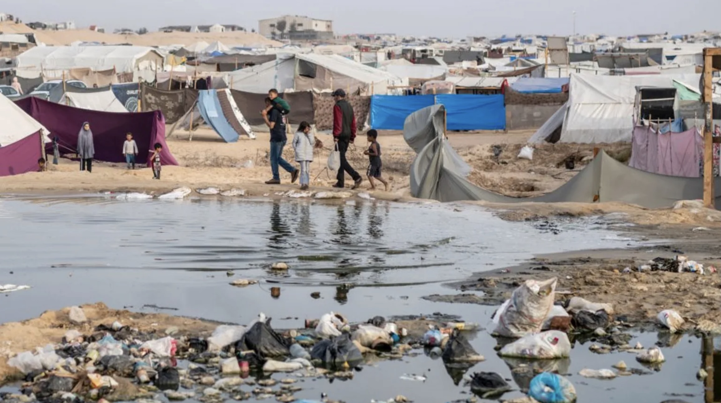 Accumulated sewage is contaminating Gaza's water supply - Rafah, April 24, 2024. Photo courtesy of BBC