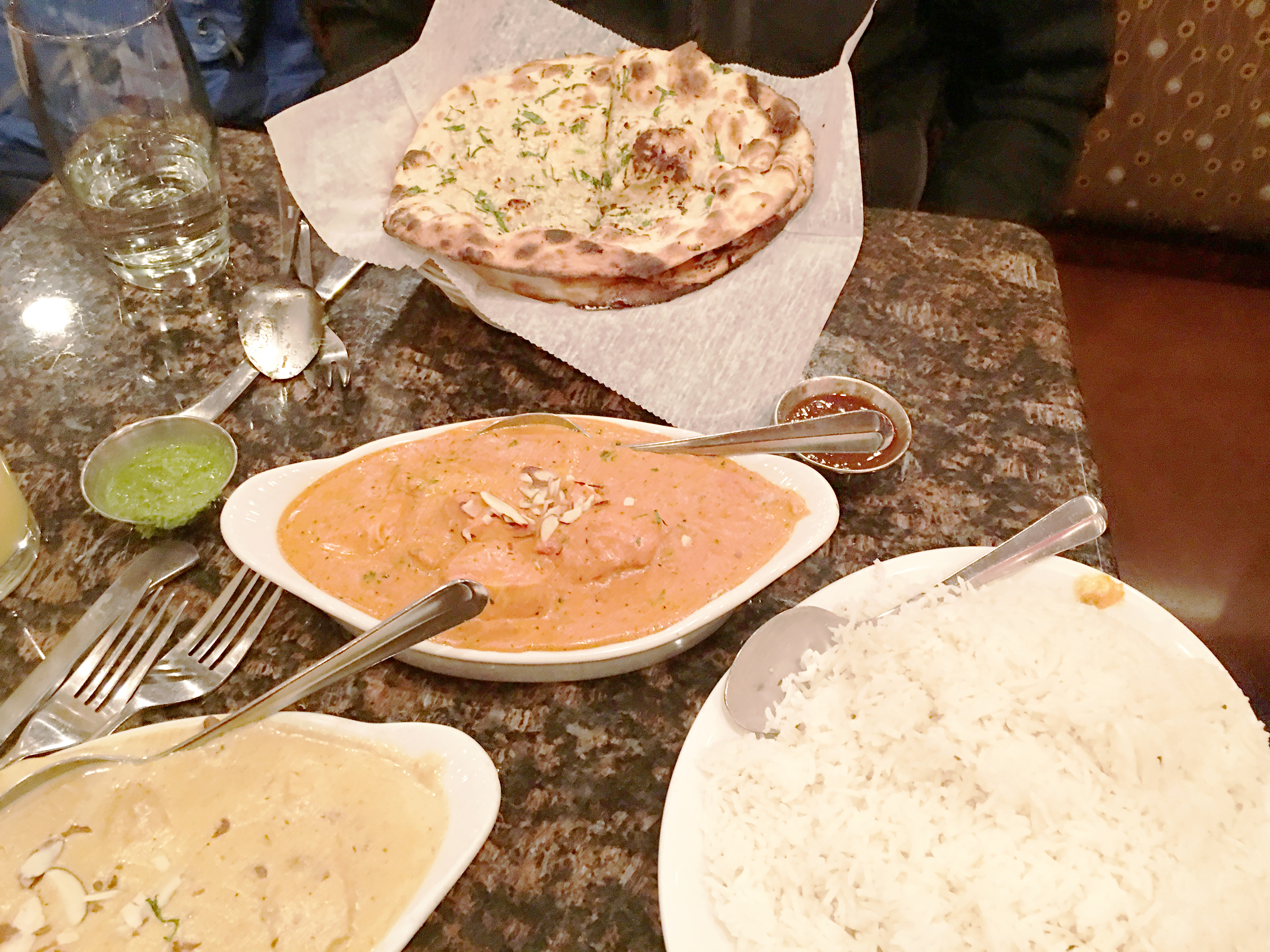 Close up photo of colorful Indian cuisine 