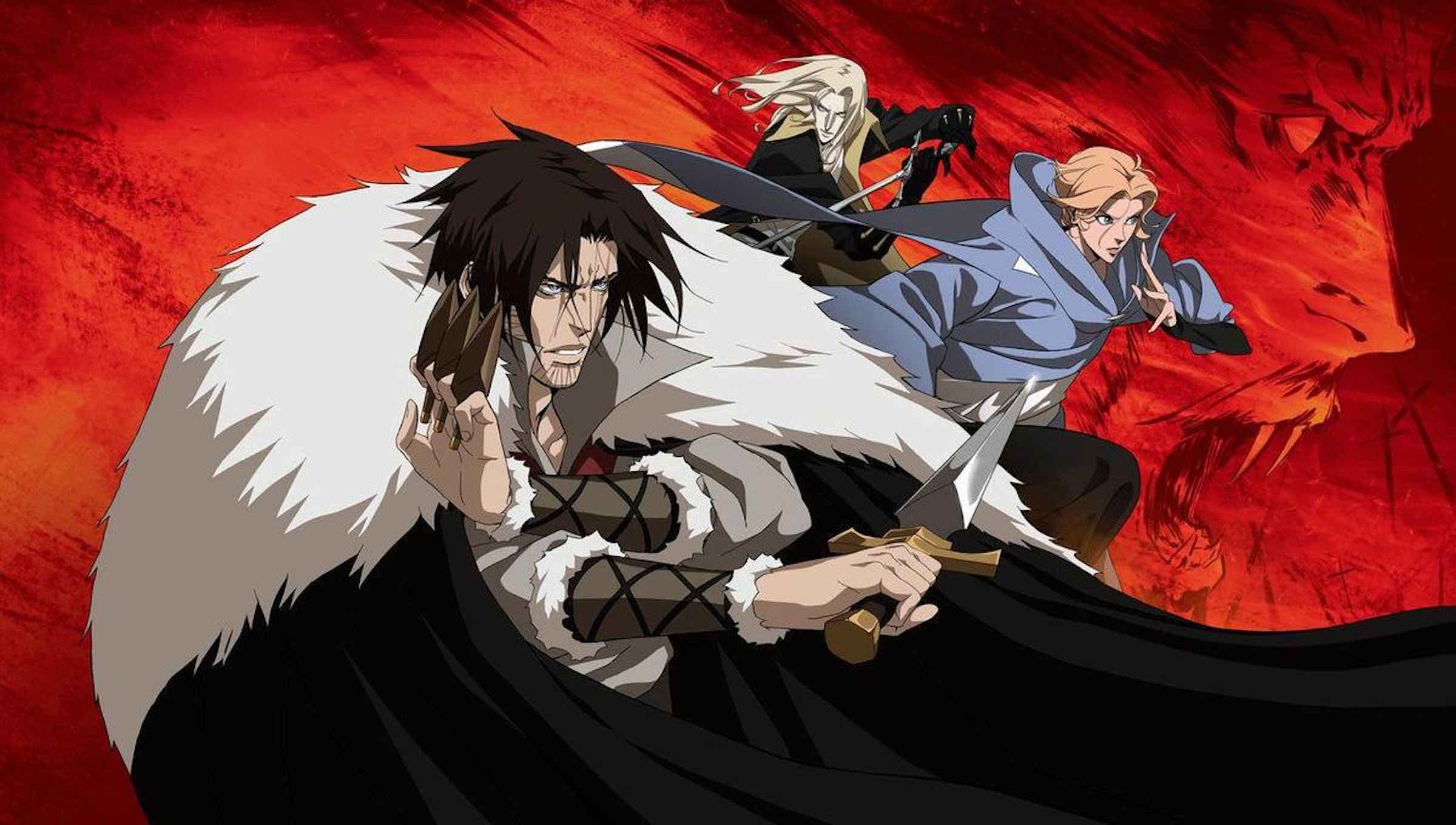 Image shows main characters from the show Castlevania 
