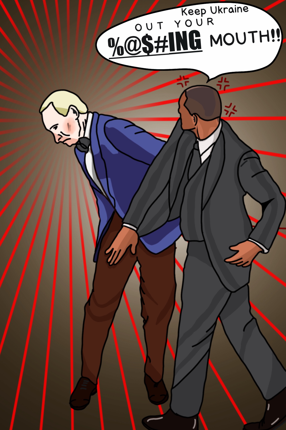 Comic of Will Smith slapping Putin by Edgar Gutierrez