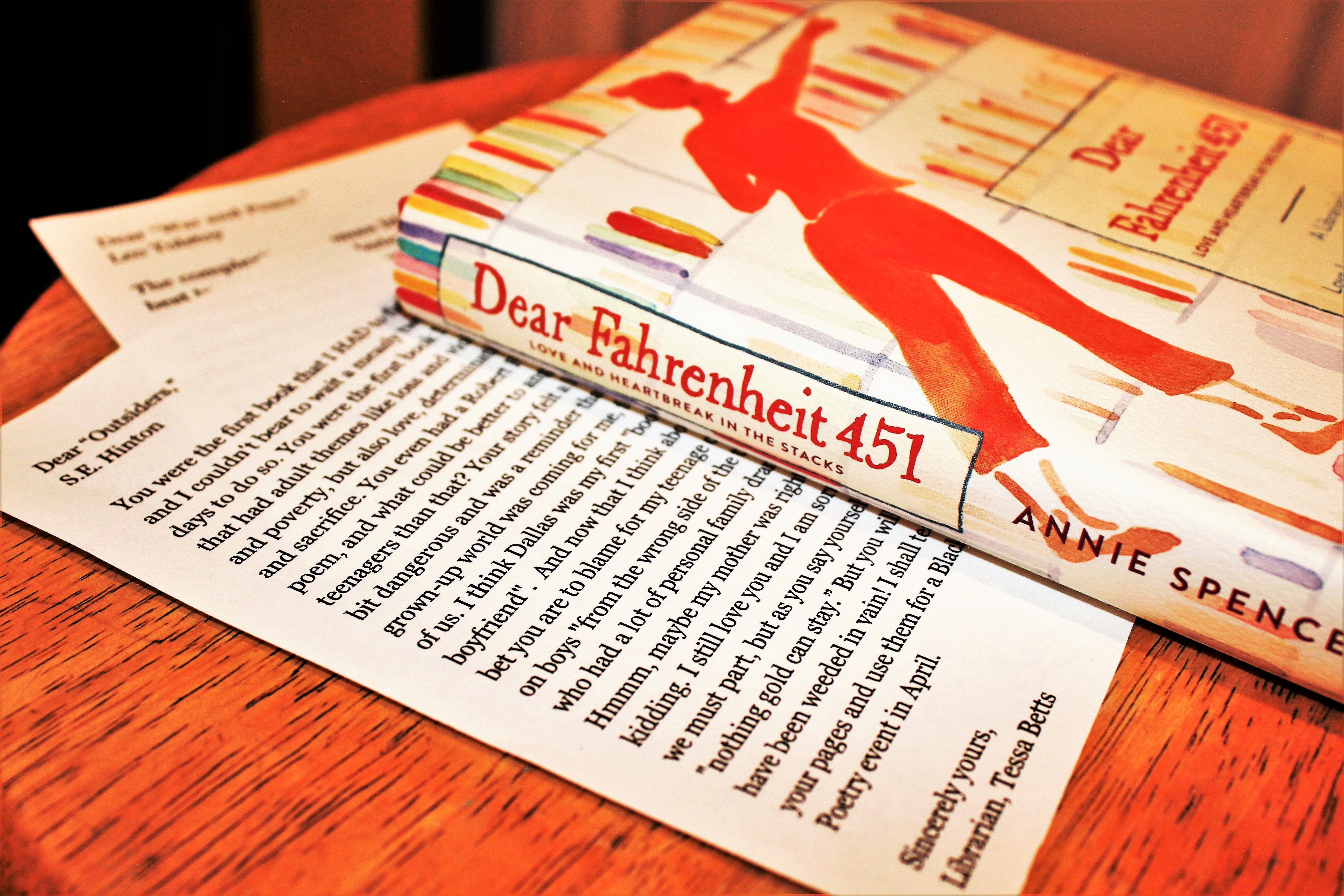 Image of the book "Dear Fahrenheit 451"