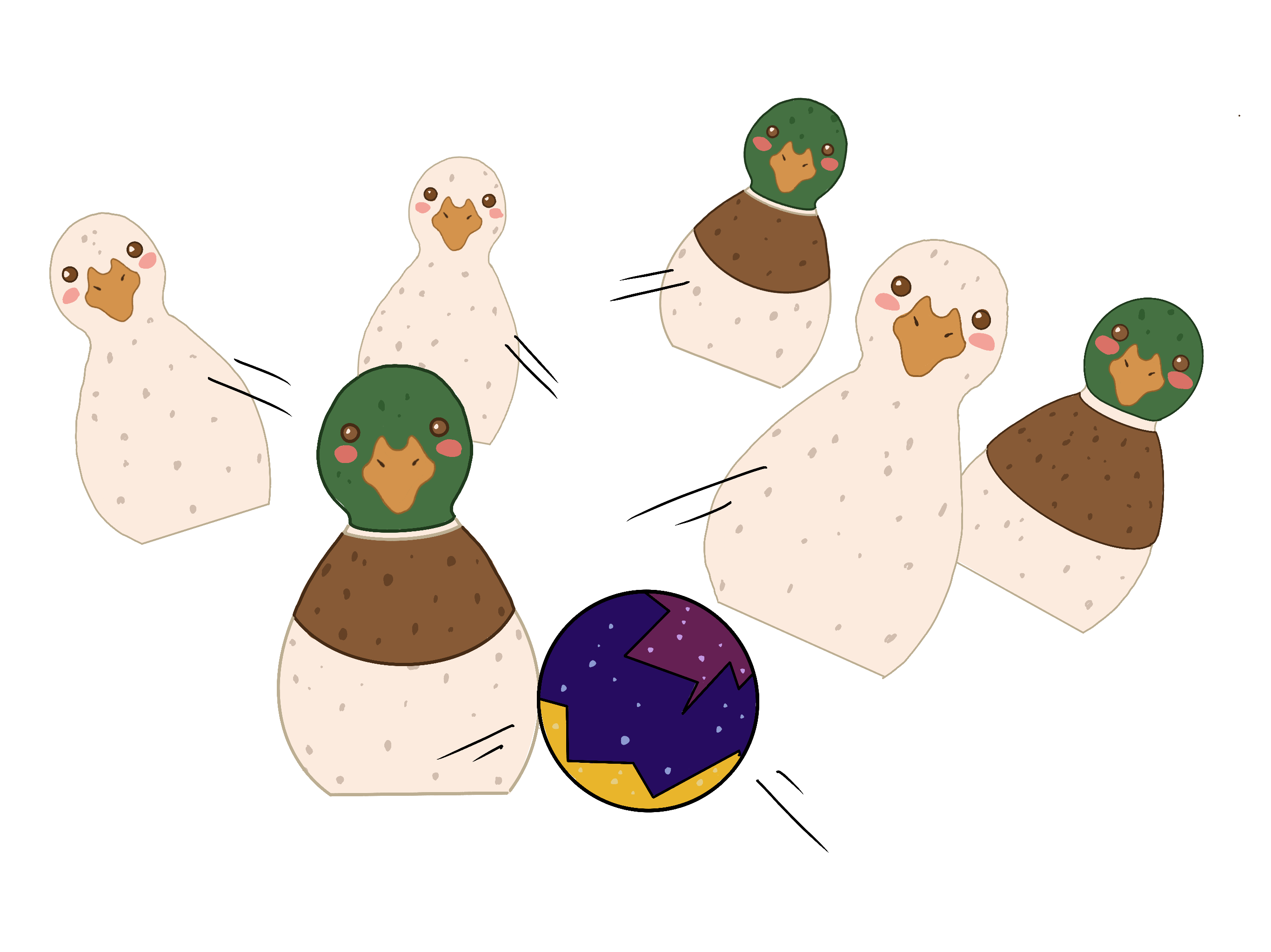 Duckpin bowling illustration by Madison Gafford