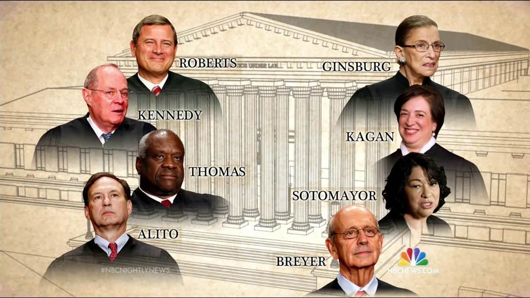 Photos of eight U.S. Supreme Court Justices