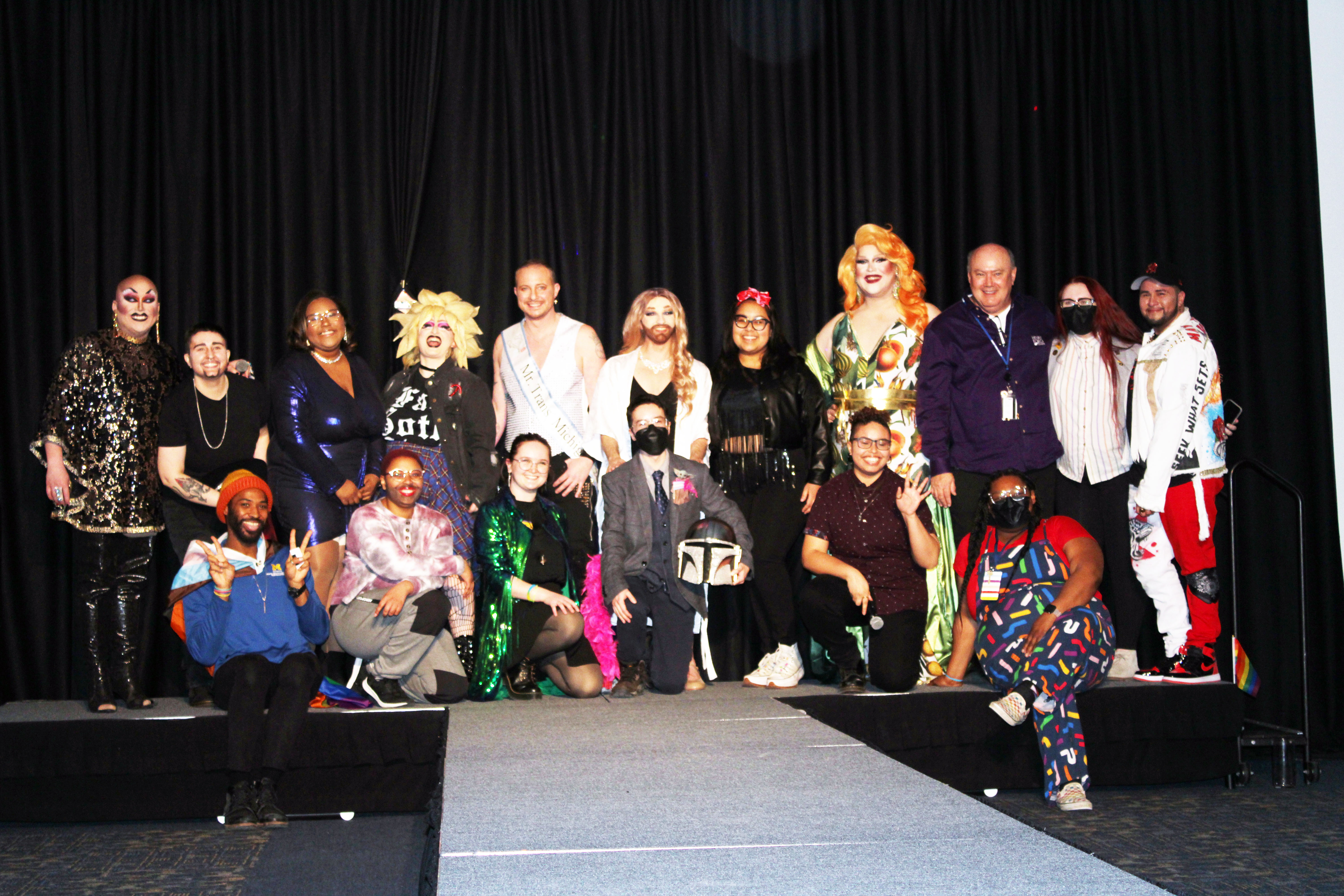 Drag show participants, March 16, Kochoff Hall, University of Michigan - Dearborn. Photo by Ashley Davis.