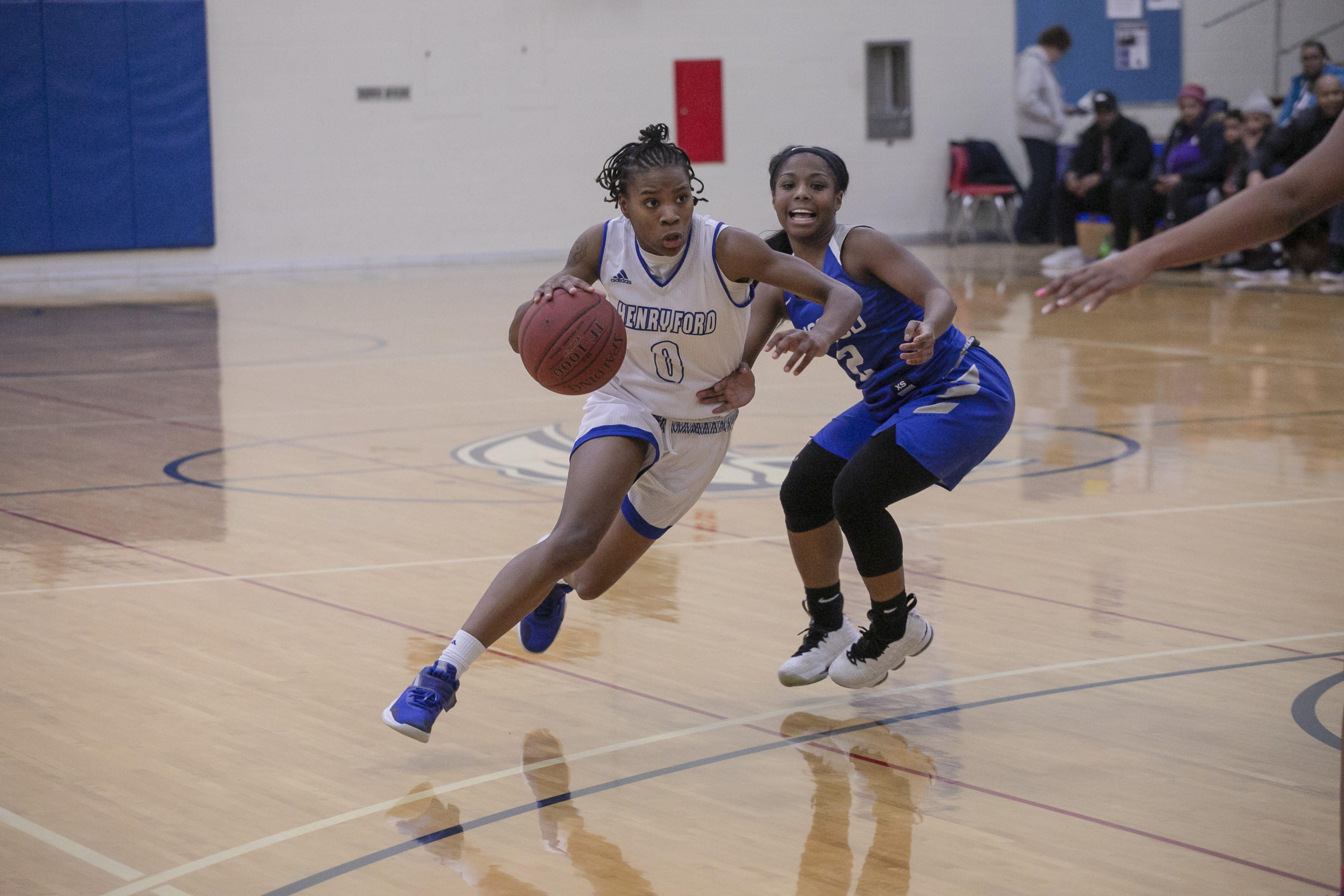 Guard Mariah Mitchell gets around WCCD Defender