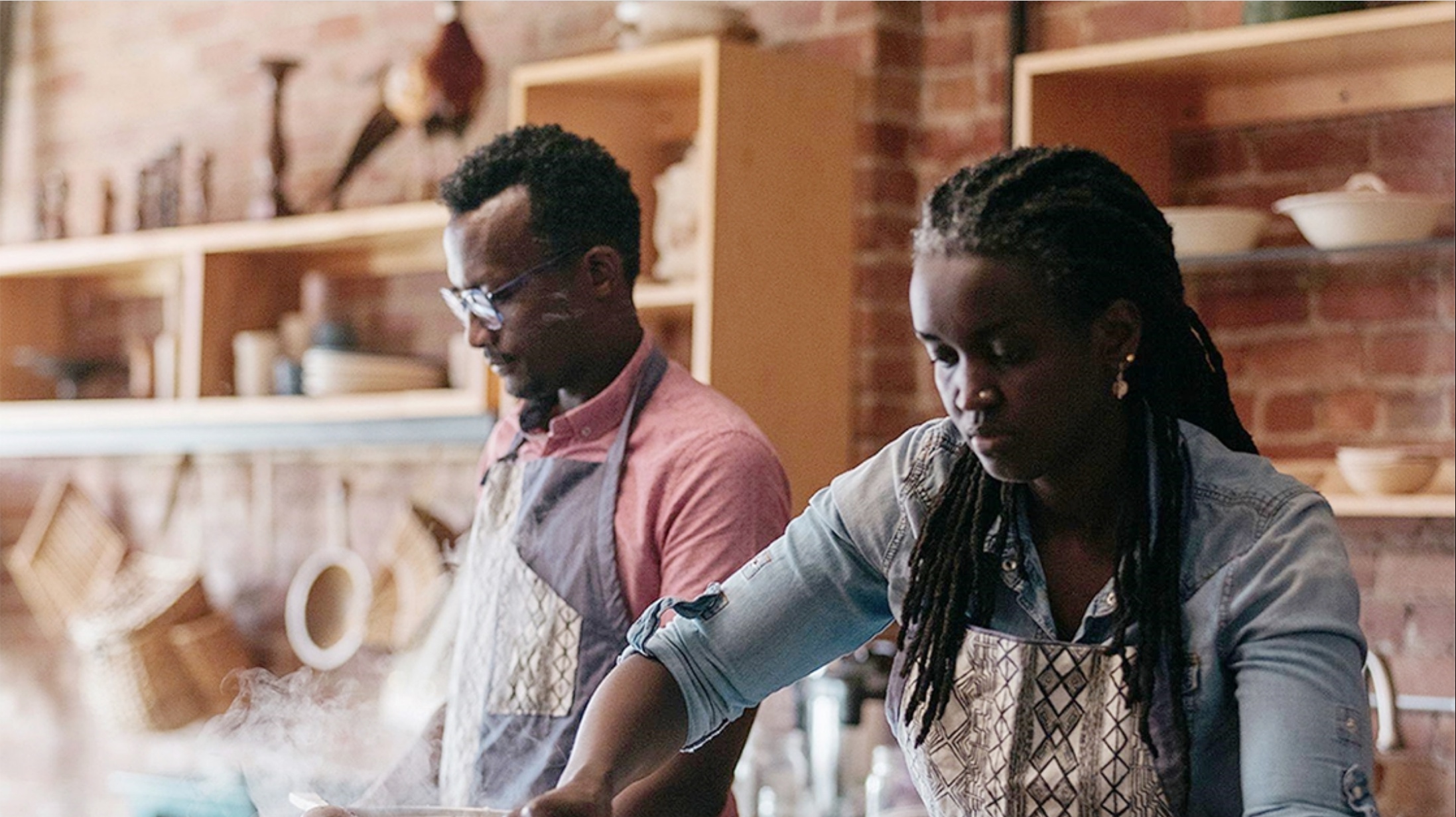 Hamissi Mamba, left, and Nadia Nijimbere draw from recipes from their East African homeland of Burundi. Photo courtesy Deadline Detroit