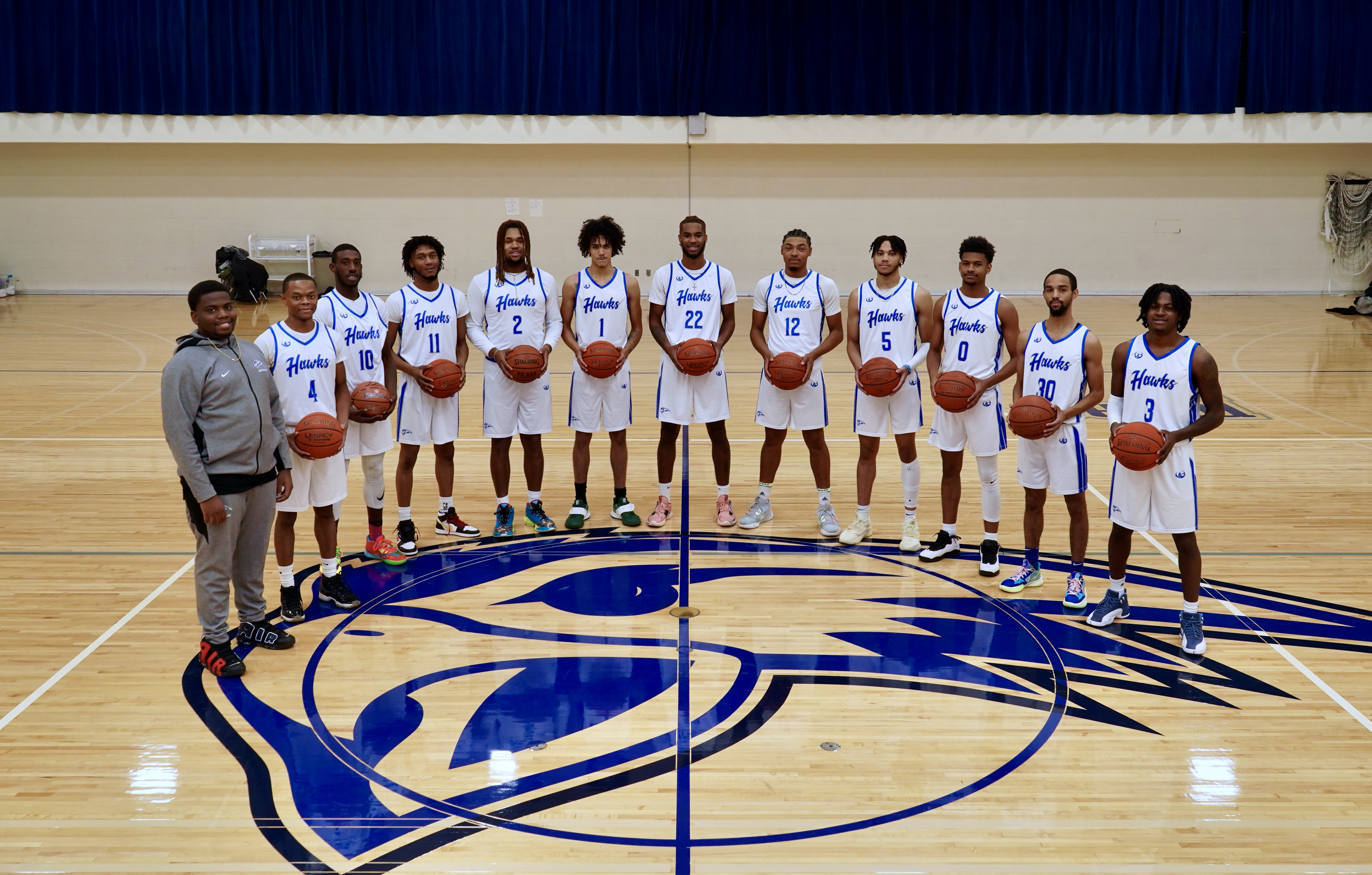 Henry Ford College mens basketball team 2022-2023 season photo courtesy Hawks Athletics