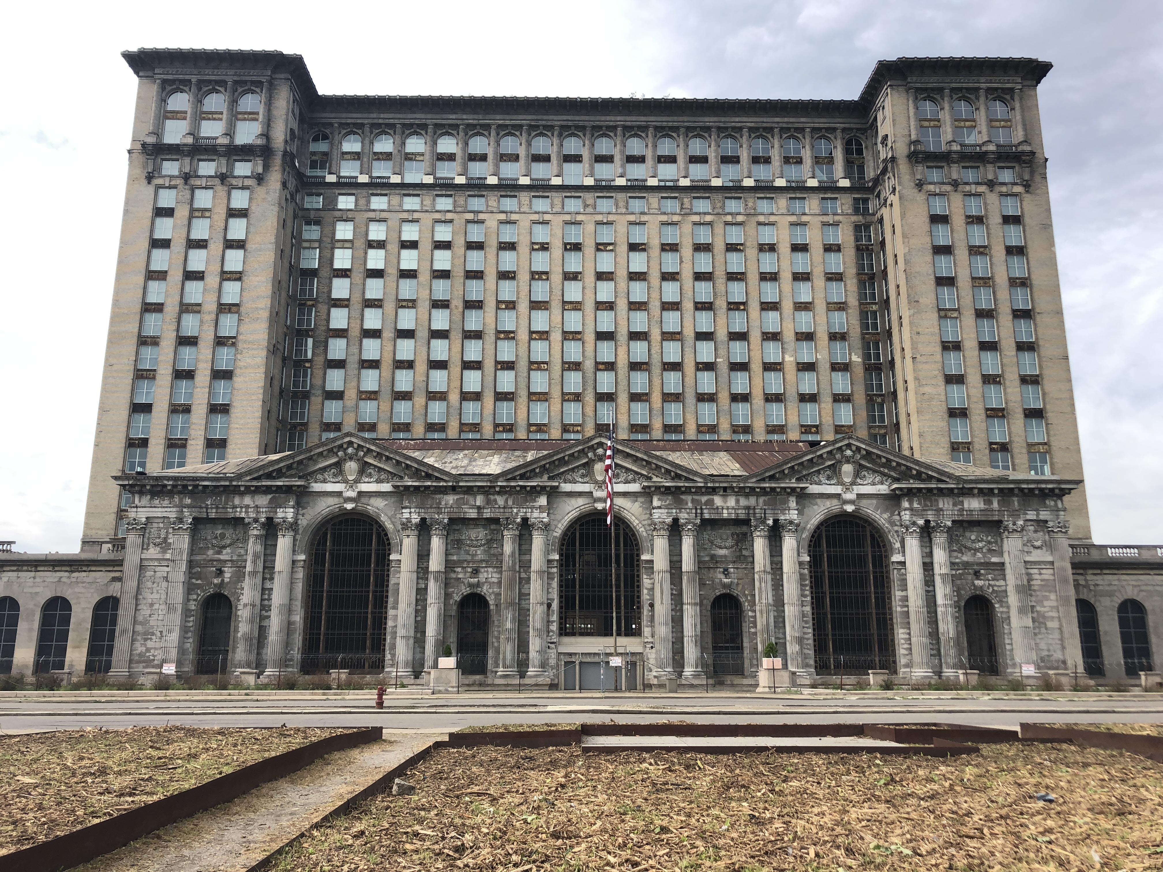 Ground-level picture of Michigan Central Train Station