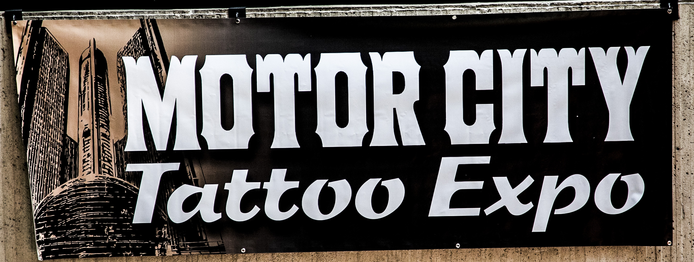 Photo of the Motor City Tattoo Expo banner