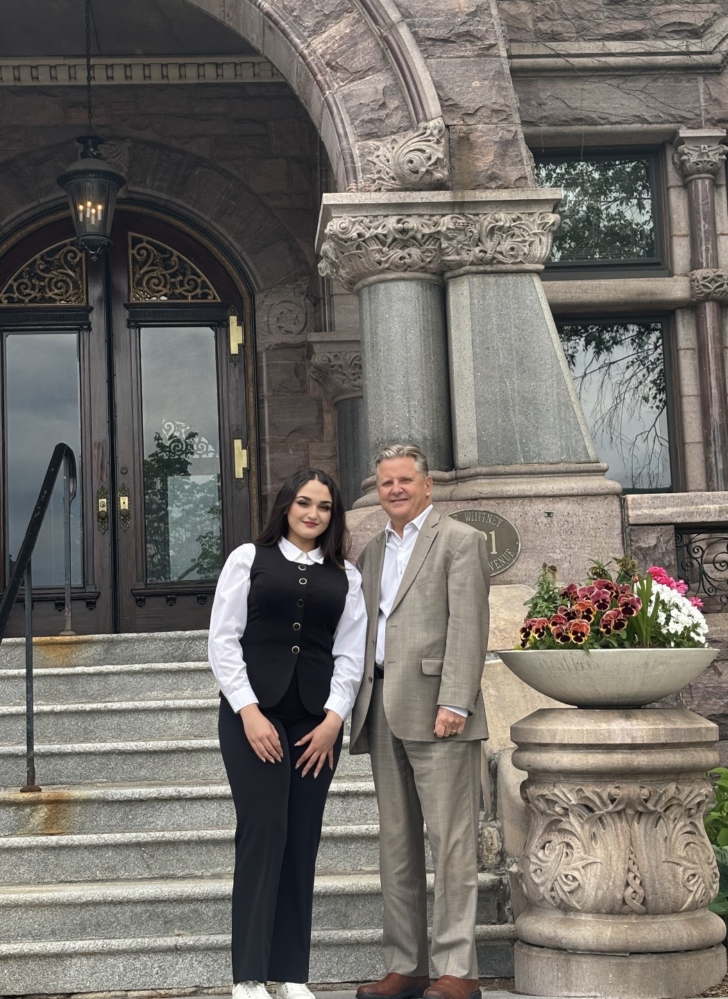 Winner of the Foren Communications Scholarship, Sedra Mourad pictured with John Foren, whose donation to Henry Ford College made the scholarship possible. Mourad and Foren celebrated her winning the scholarship at a lunch at The Whitney in Detroit. Winner of the Foren Communications Scholarship, Sedra Mourad pictured with John Foren, whose donation to Henry Ford College made the scholarship possible. Mourad and Foren celebrated her winning the scholarship at a lunch at The Whitney in Detroit.