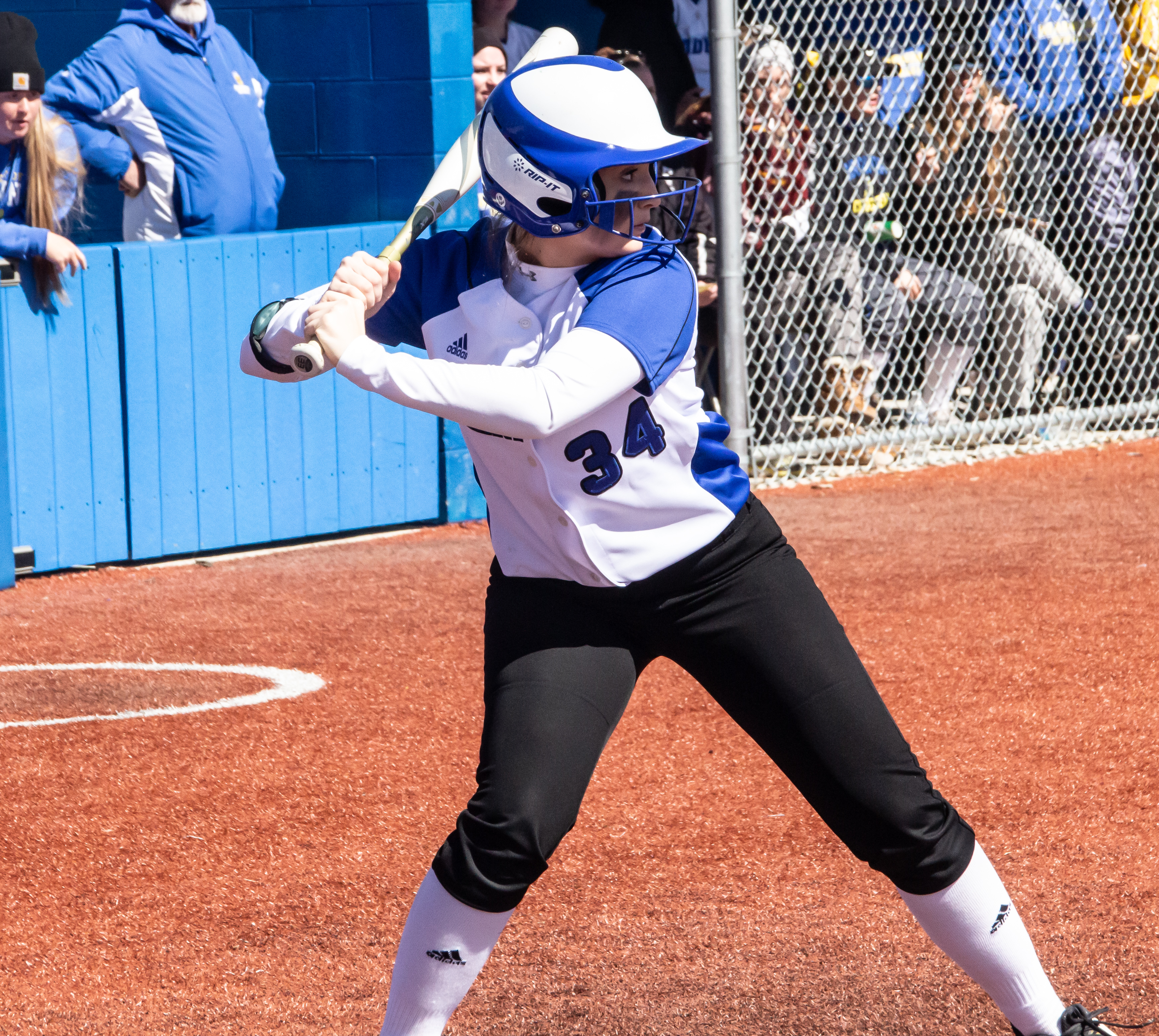 Photo of Jacyln Clark batting for the Hawks Softball team