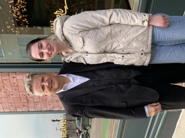 John Foren who donated the Foren Communications Scholarship pictured with first annual recipient, Alaina Schnell, April 14, 2025, Dearborn, MI. Photo courtesy of The Mirror News John Foren who donated the Foren Communications Scholarship pictured with first annual recipient, Alaina Schnell, April 14, 2025, Dearborn, MI. Photo courtesy of The Mirror News