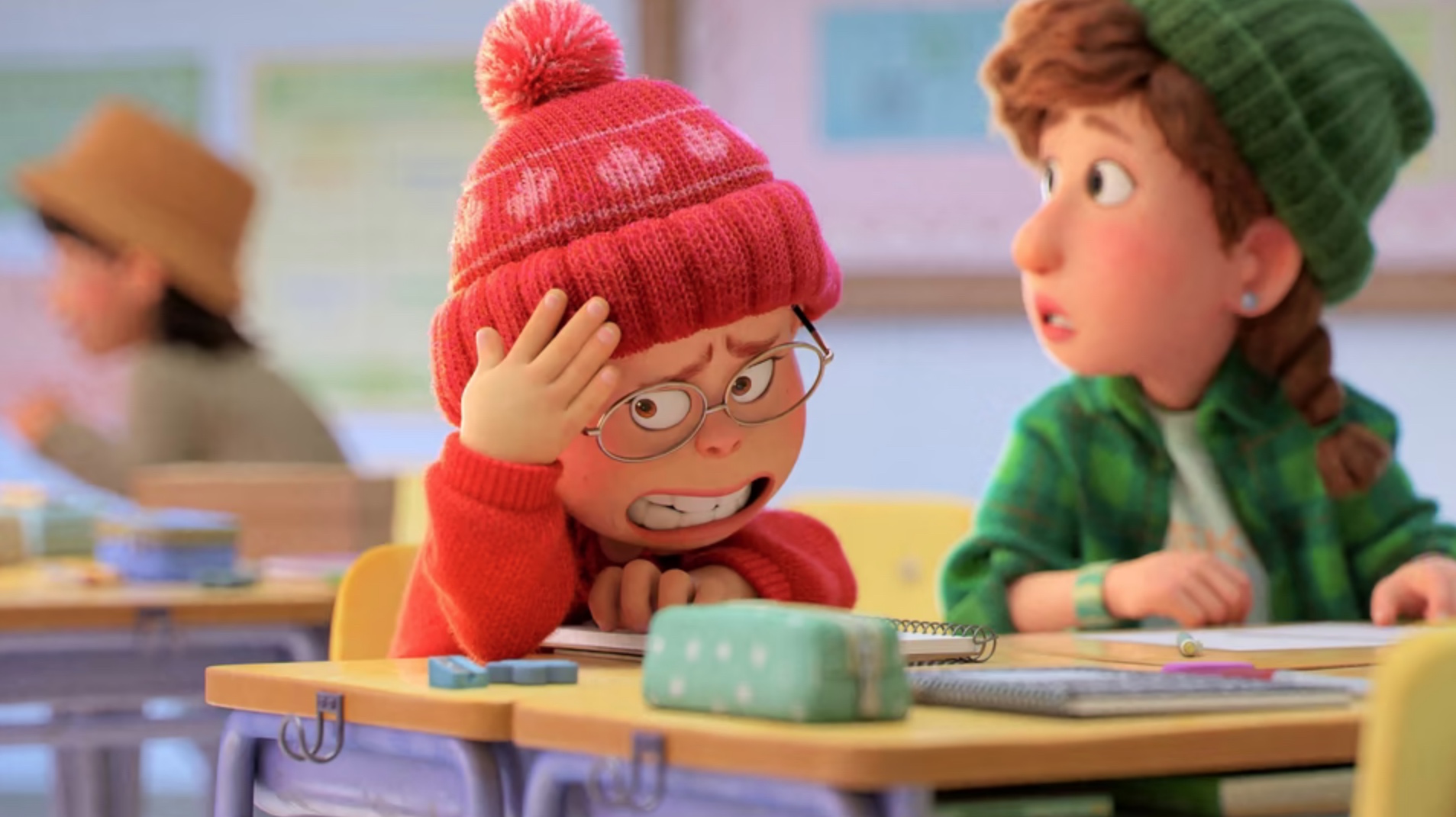Mei (Rosalie Chang) with her best friend, Miriam (Ava Morse). Courtesy Pixar