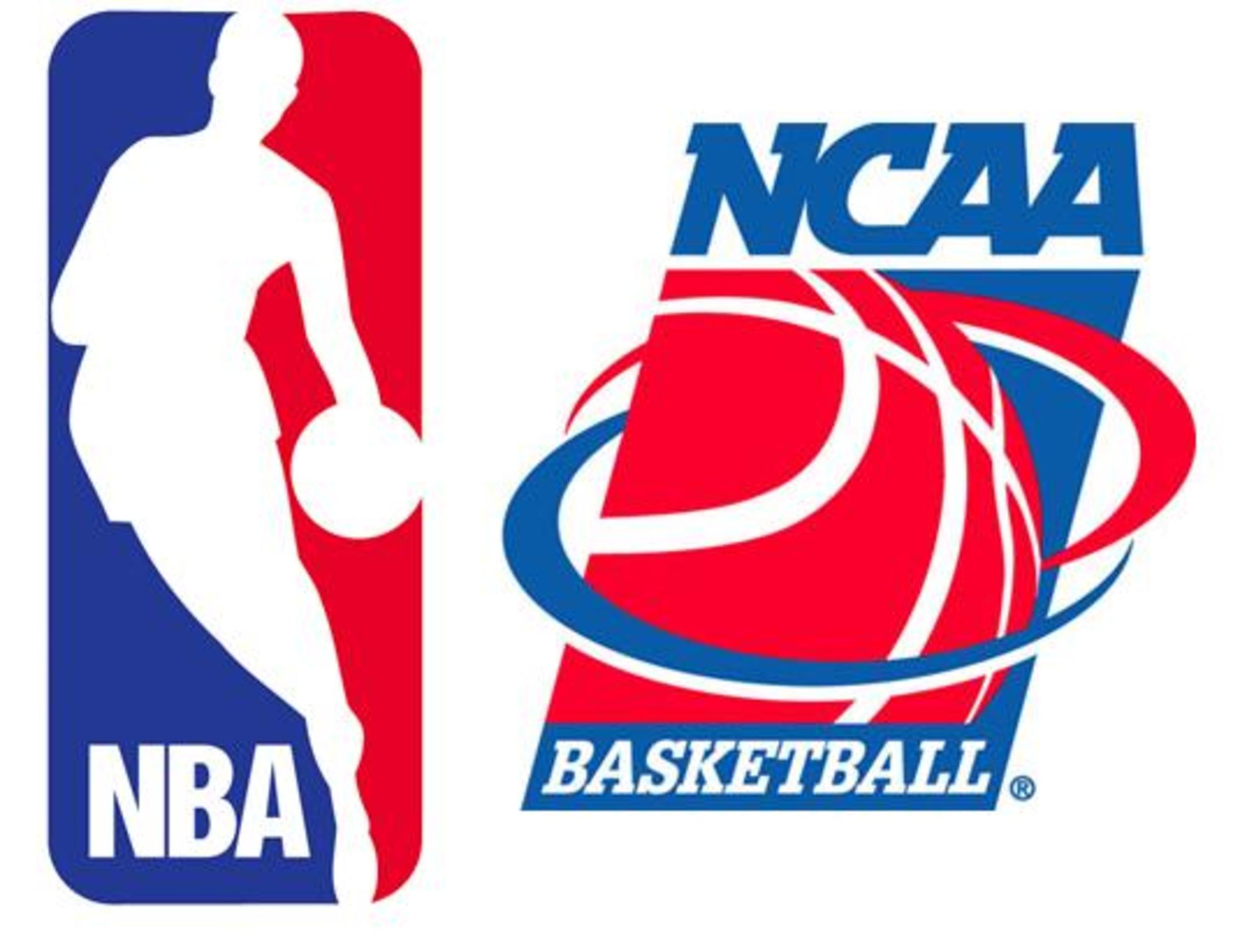 NBA logo next to NCAA logo