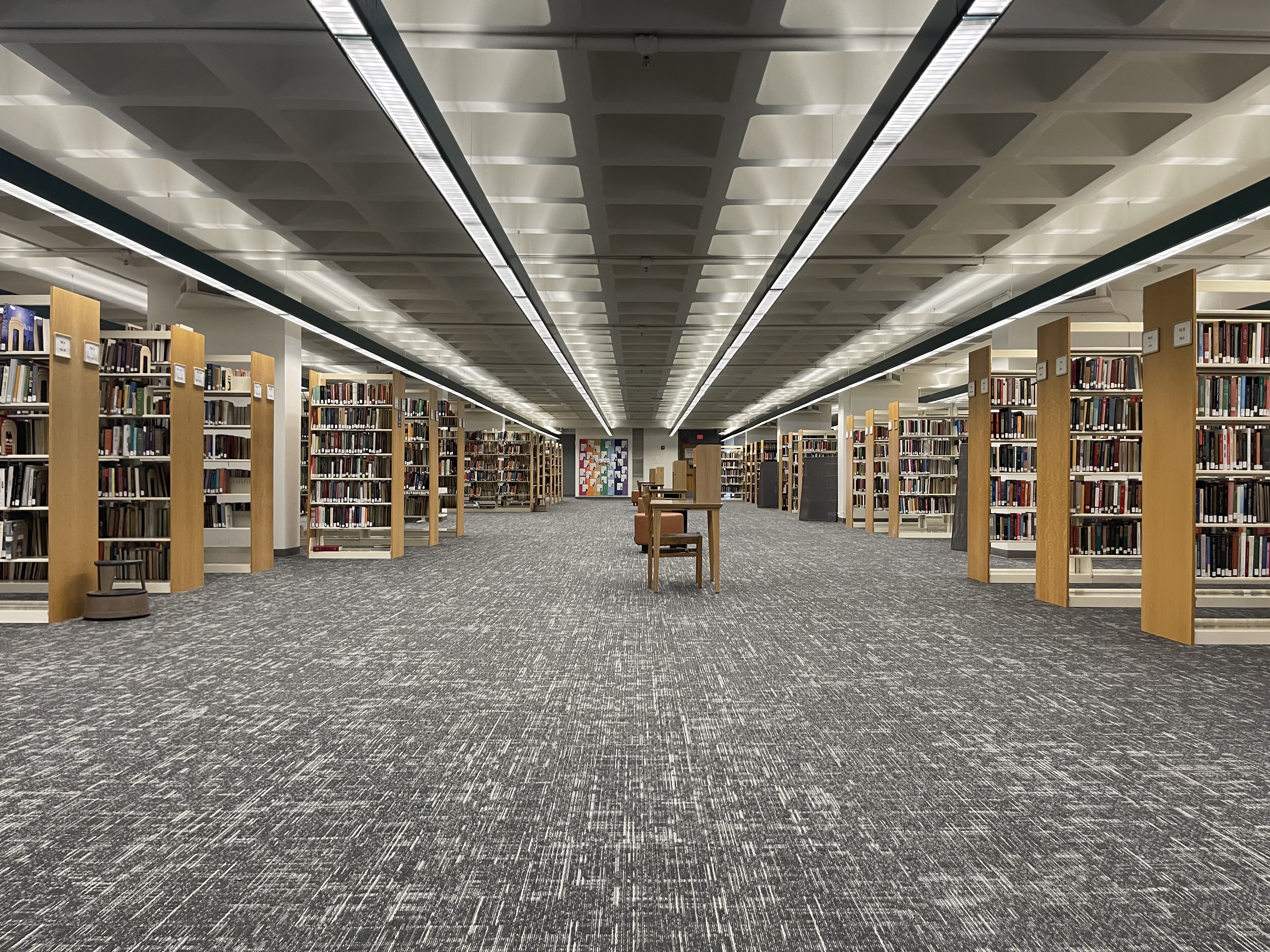 New carpet in Henry Ford College Eshleman Library photo by Ali Seblini