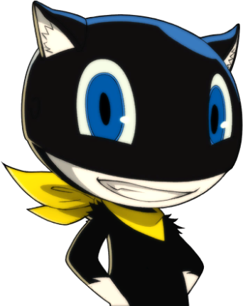 Image of one of Persona 5's characters, Morgana, a small, black cat-like creature.