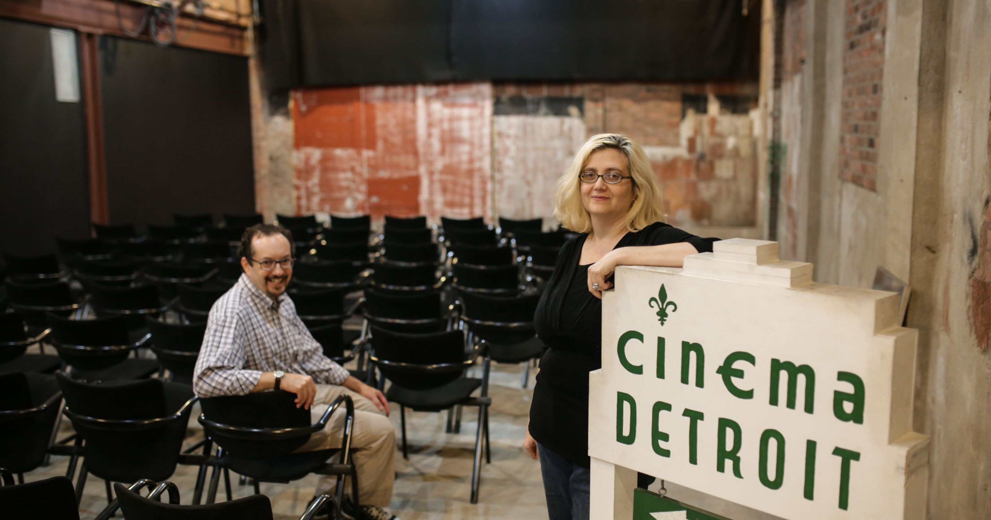 Photo of Cinema Detroit co-owners, Paula and Tim Guthat, by Ryan Garza of the Detroit Free Press