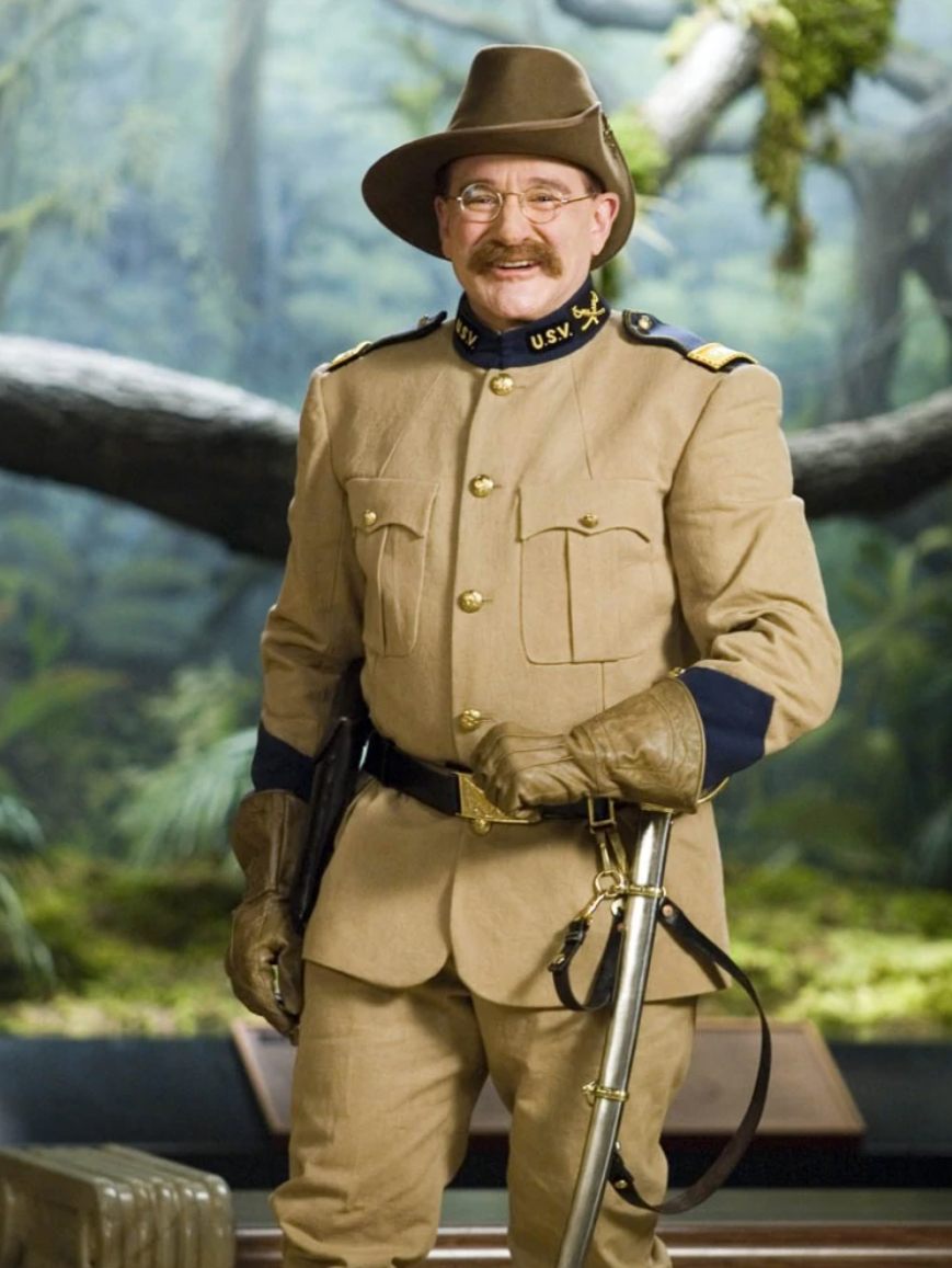 Robin Williams as President Theodore Roosevelt in "Night at the Museum Secret of the Tomb" in final film appearance before his death in 2014 courtesy 20th Century Fox