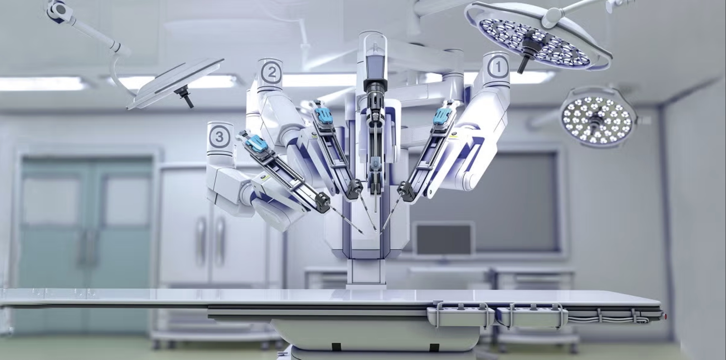 The Da Vinci Robot at Trinity Health Ann Arbor Hospital. Photo courtesy of Trinity Health The Da Vinci Robot at Trinity Health Ann Arbor Hospital. Photo courtesy of Trinity Health