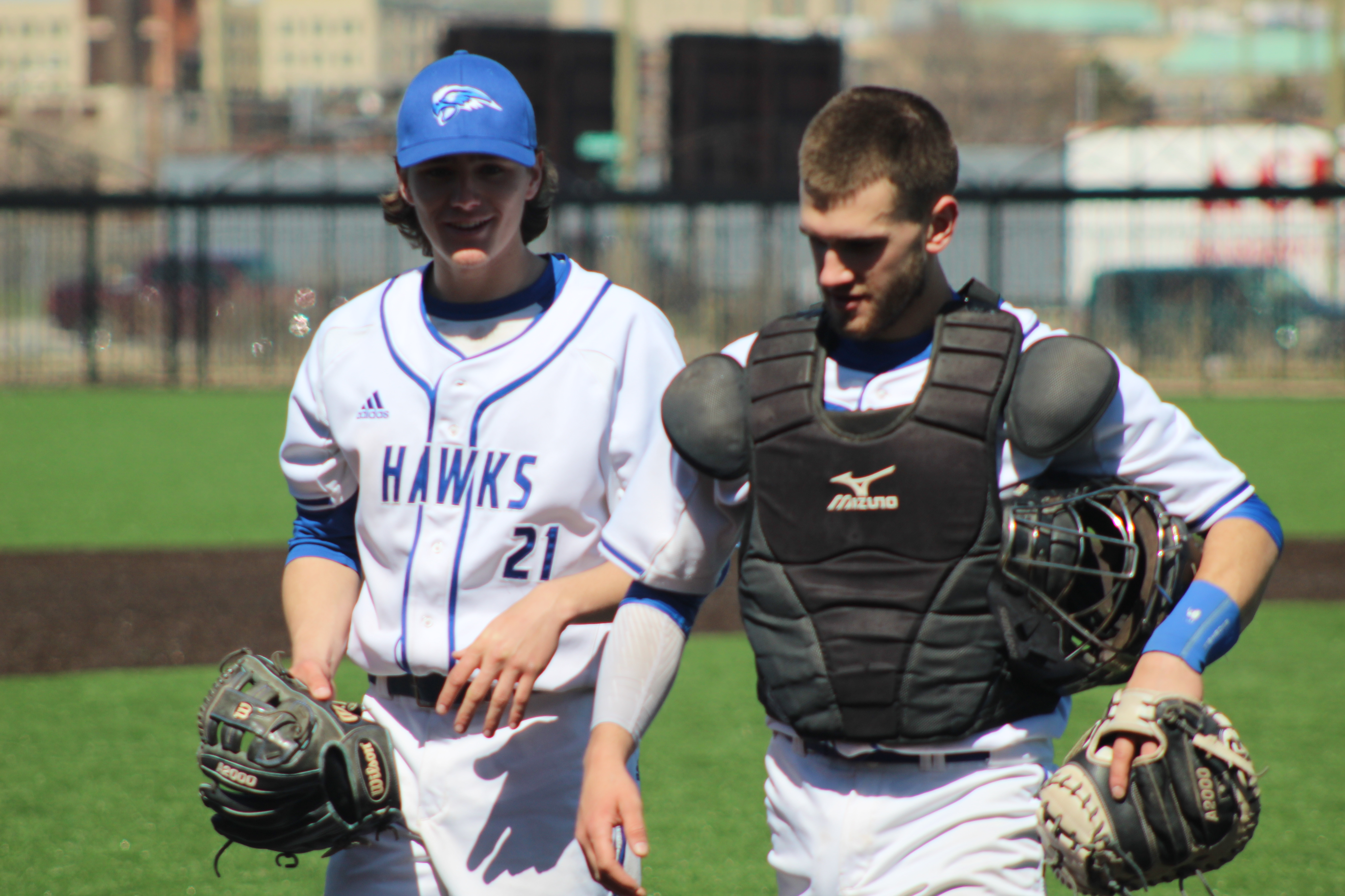 Tyler Kelly (pitcher) and Dakota Mahkimetass (catcher) 