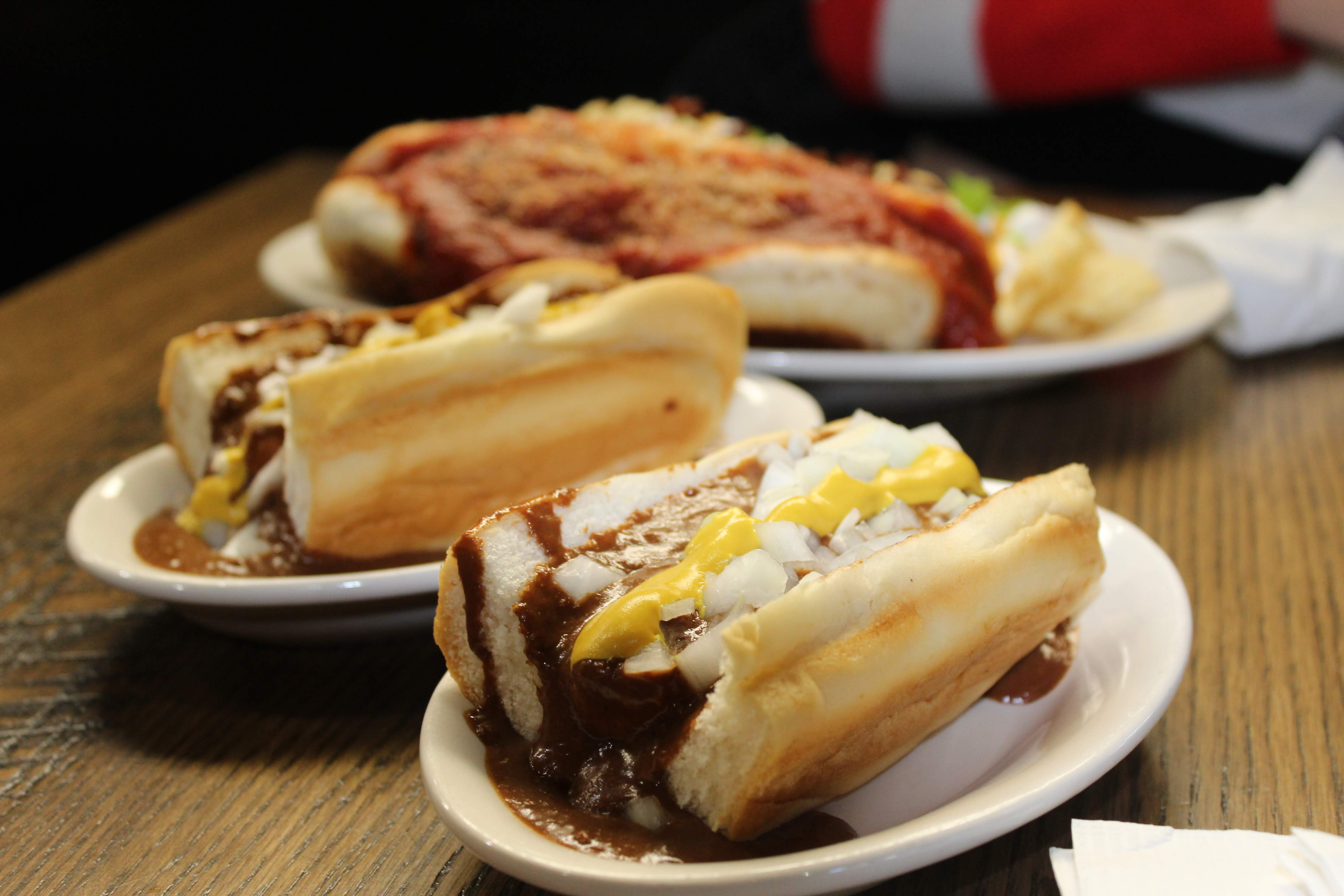 Photo of vegan coneys and Chicken Parm from Chili Mustard Onions