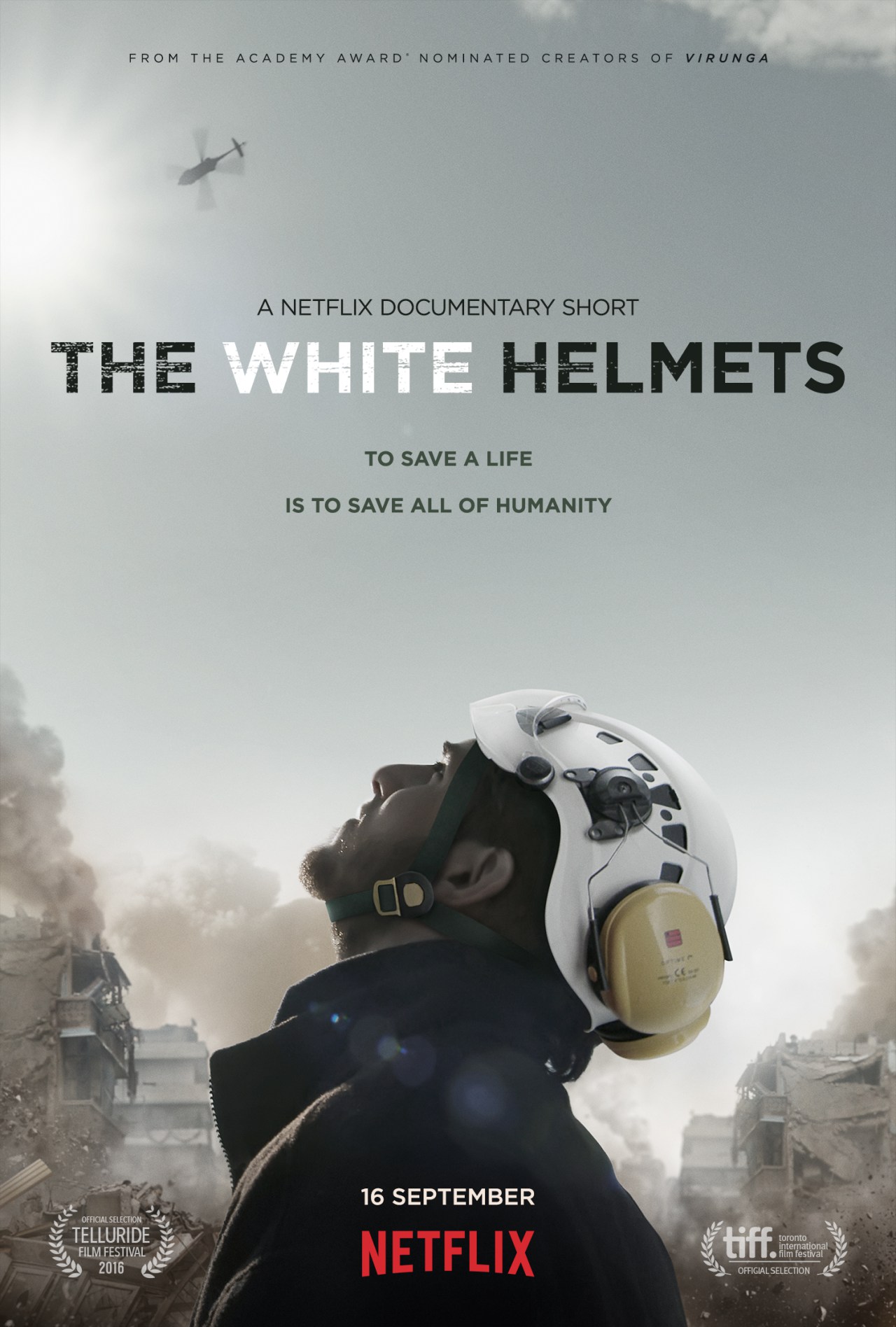 Movie poster for the documentary, The White Helmets.