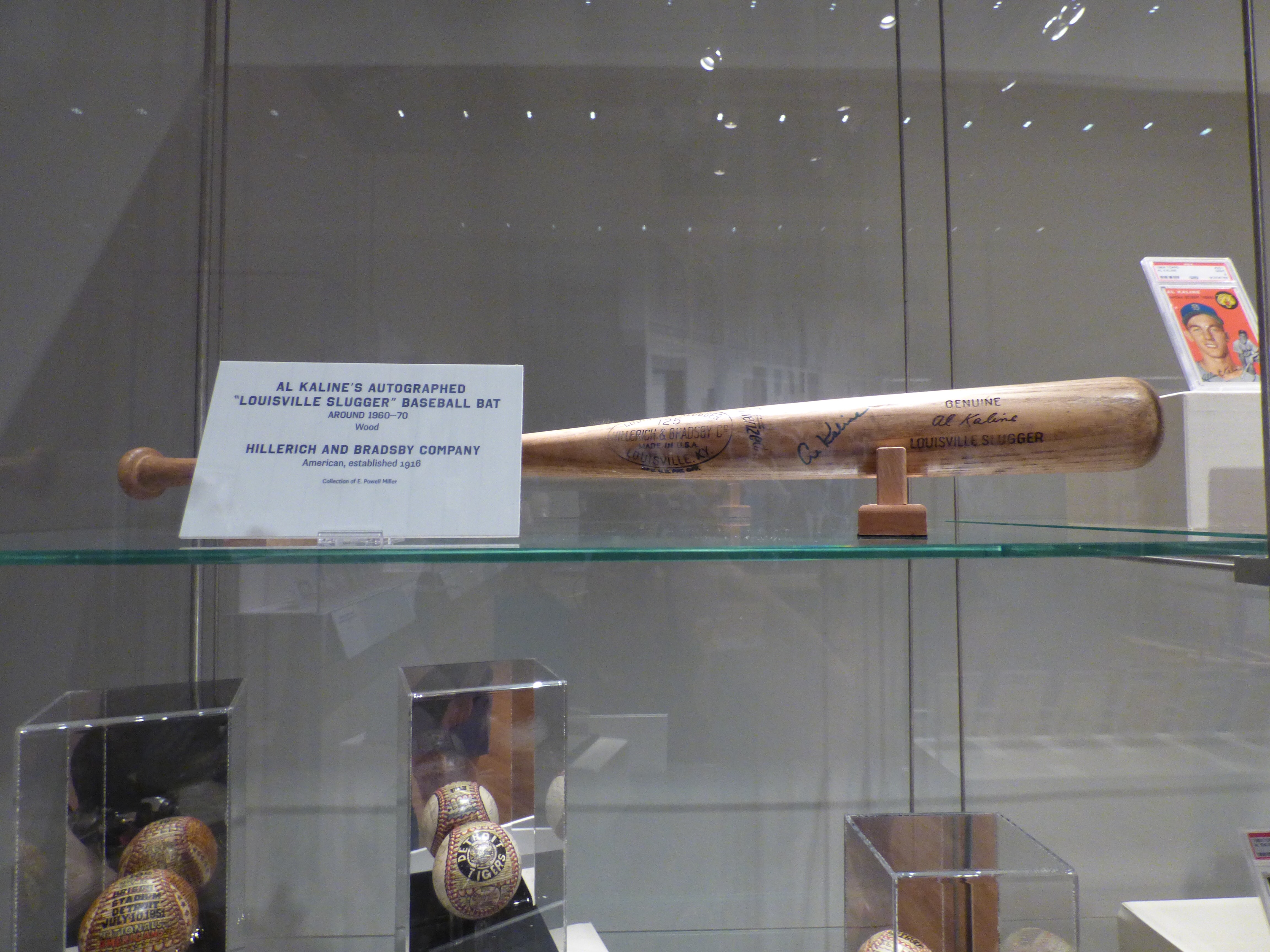 Photo of Detroit Tiger Al Kaline's autographed "Louisville Slugger" baseball bat