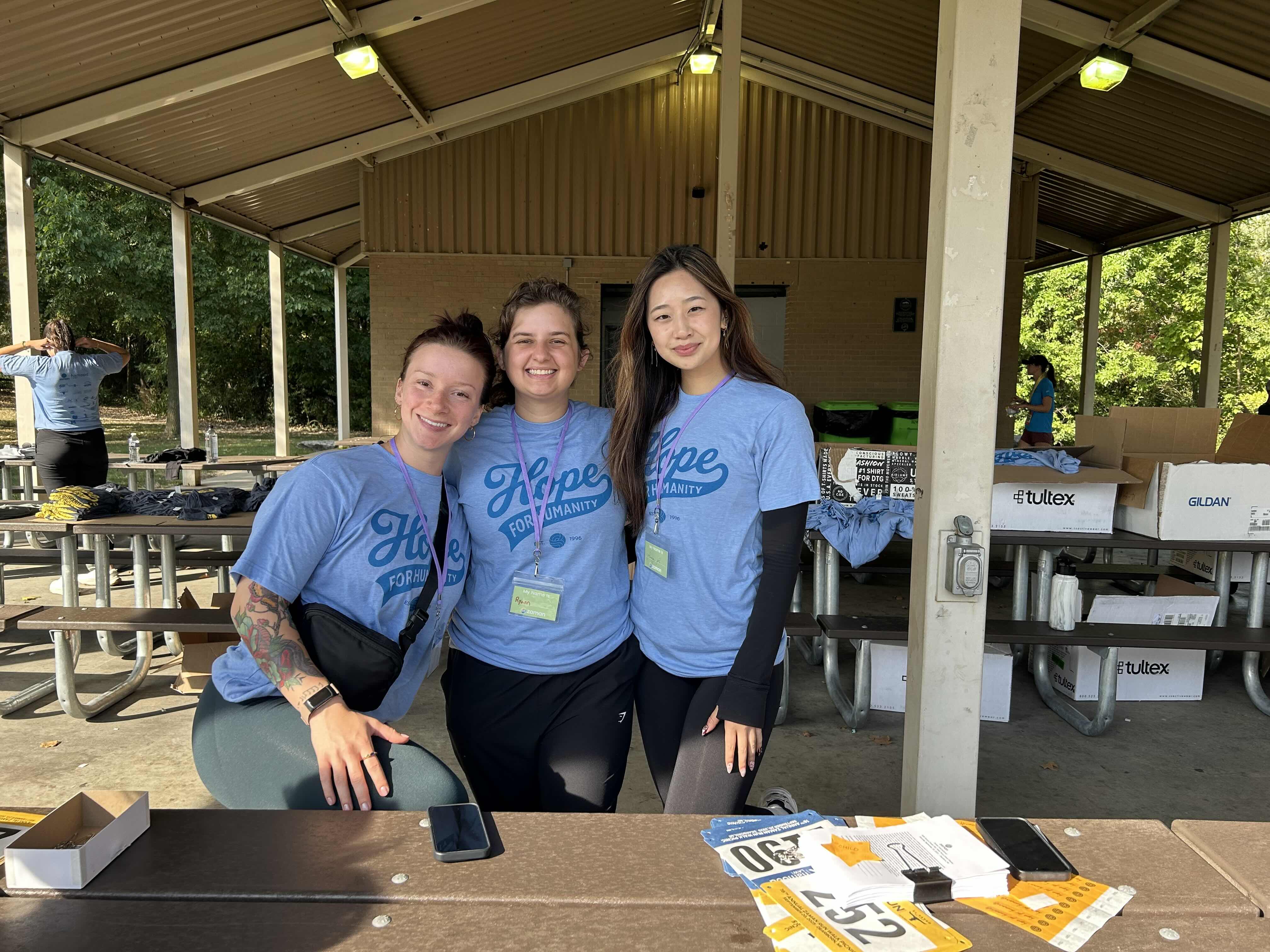 Volunteers at Zaman Run, Walk, Picnic, University of Michigan first-year pharmacy students Lanny Lo, Ryann Whalen, and Sophia Claymore. Volunteers at Zaman Run, Walk, Picnic, University of Michigan first-year pharmacy students Lanny Lo, Ryann Whalen, and Sophia Claymore.