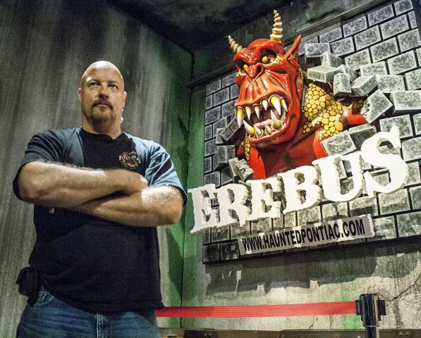 Ed Terebus at the entrance to Erebus, where he lives and works.