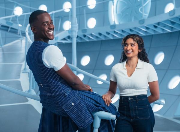 The Doctor (Ncuti Gatwa) and Belinda Chandra (Varada Sethu). Photo courtesy of DisneyPlus