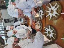 HFC culinary students prepare hors d’oeuvres for 400 guests at Eastern Market Harvest Gala Oct. 14, 2022, Detroit. Photo courtesy HFC Culinary Arts