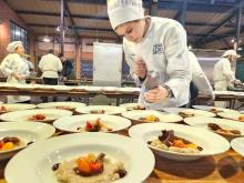 HFC culinary student at Eastern Market Harvest Gala Oct. 14, 2022, Detroit. Photo courtesy HFC Culinary Arts