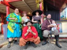 Brent Massey, Lindsay Turner, “Squeezer,” Tori and Mike George and their baby Guinevere at the Renaissance Festival, Holly, MI. Photo courtesy Mike George