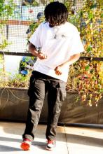 Cameron Harris dancing at Luisa’s Artisanal Street Food, Ferndale, MI. Photo by Jaylen Harris