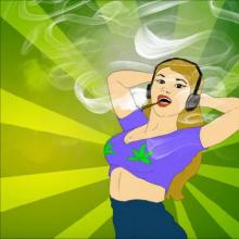 Illustration of a woman smoking marijuana