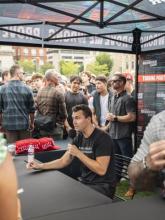 Charlie Kirk debating UW students at Library Mall on his “You’re Within minutes of the fatal shooting of the 31-year-old conservative 