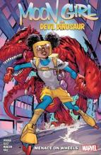 Cover of "Moon Girl and Devil Dinosaur- Menace on Wheels" by Jordan Ifueko. Courtesy of afriwarebooks.com