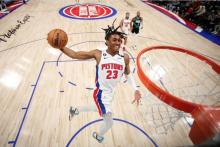 Detroit Pistons point guard Jaden Ivey making a dunk. Photo courtesy Getty Images nba.com:pistons