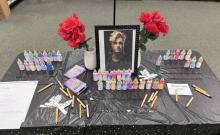 Display at Onyx Storm book release party, Barnes and Noble, Livonia, Michigan, Jan. 1, 2025. Photo by Emily Kunzelman
