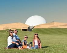 Family viewing total solar eclipse at Armstrong Air and Space Museum in Wapakoneta, Ohio, April 8, 2024. Photo courtesy The Ohio History Connection