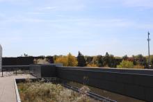 Green Roof helps with stormwater runoff on Science Building J at Henry Ford College photo by Zynab Al-Timimi