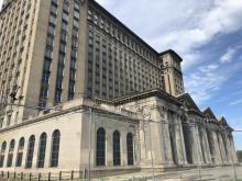 Ground-level picture of Michigan Central Train Station