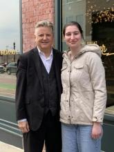 John Foren who donated the Foren Communications Scholarship pictured with first annual recipient, Alaina Schnell, April 14, 2025, Dearborn, MI. Photo courtesy of The Mirror News