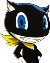 Image of one of Persona 5's characters, Morgana, a small, black cat-like creature.