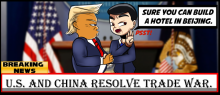 1-panel comic about U.S. and China Trade War